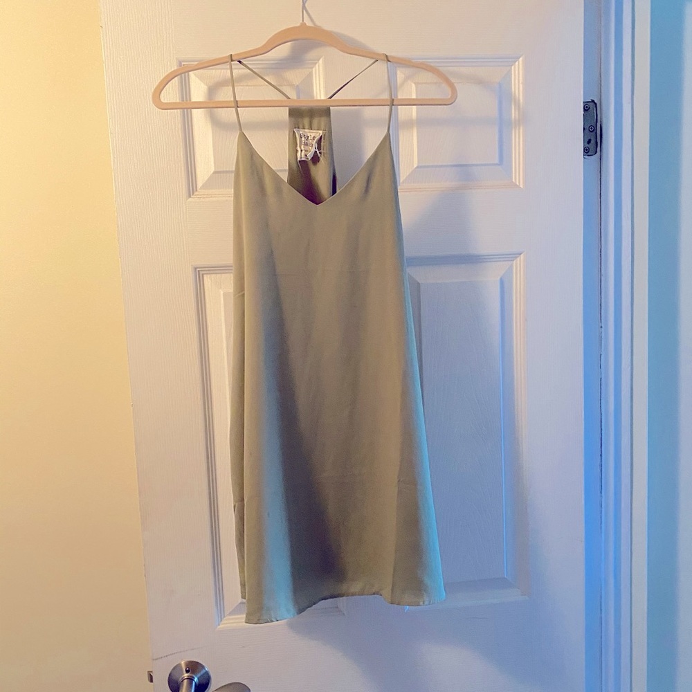 Light Olive Green Mini Dress